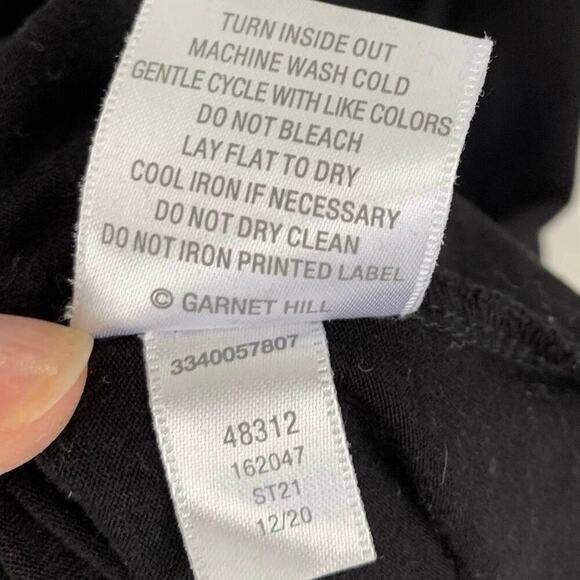 Garnett Hill Women Long Sleeve Shirt T-shirt Dress Black Minimalist Size Medium - Picture 6 of 6